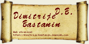 Dimitrije Baštanin vizit kartica